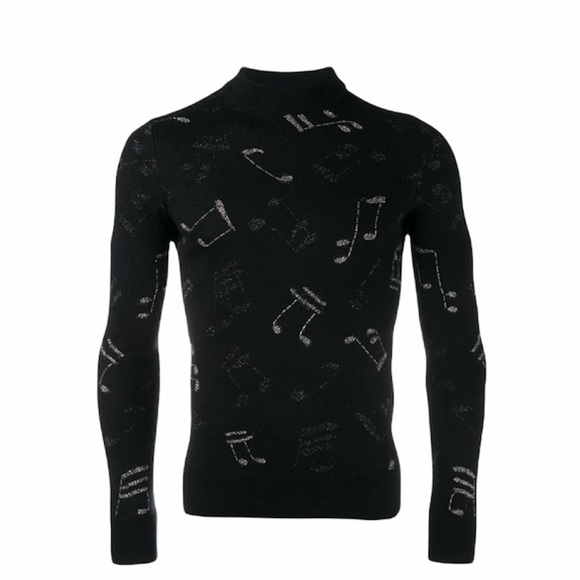 Saint Laurent Musical Note Jacquard Mohair Swtr - Picture 2 of 13
